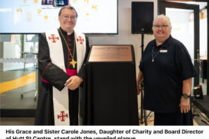 Sr Carole and Archbishop opening Hutt st